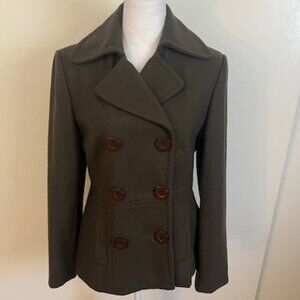 Size 4 - womens - Nine West peacoat - green, 60% wool